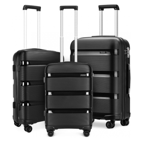 Kono Sada 3 cestovných kufrov na kolieskach Classic Collection - čierna - 44/77/111