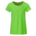 James & Nicholson Klasické dievčenské tričko z biobavlny 8007G - Limetkovo zelená
