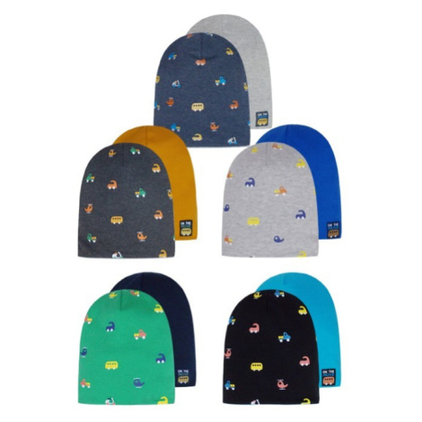 AJS 48-047 obojstranná chlapčenská čiapka 48-50 cm