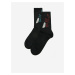 Sada dvoch párov pánskych vzorovaných ponožiek v čiernej farbe FILA