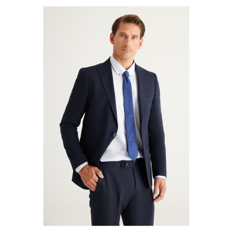 ALTINYILDIZ CLASSICS Men's Navy Blue Extra Slim Fit Slim Fit Swallow Collar Suit.