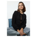 Trendyol Black Tie Detailed Regular/Normal Pattern Flexible Knitted Blouse