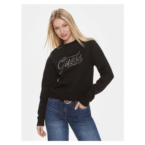 Guess Mikina Cn Stones Logo W4RQ14 KB681 Čierna Relaxed Fit