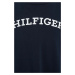 Detská bavlnená košeľa s dlhým rukávom Tommy Hilfiger tmavomodrá farba