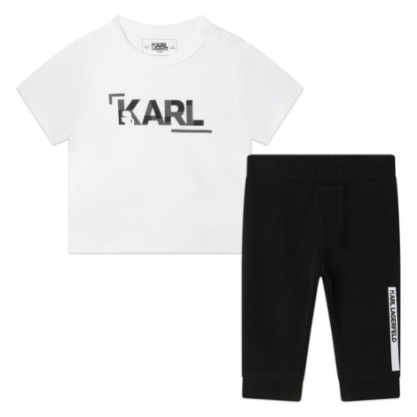 KARL LAGERFELD Súprava tričko a nohavice Z98130 Biela Regular Fit