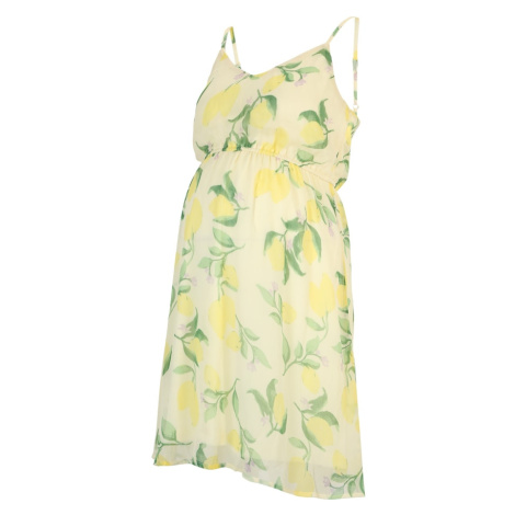 Vero Moda Maternity Letné šaty 'Kaya'  zelená / žltá / béžová