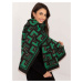 Black and green scarf with geometric patterns