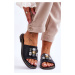 Women's sandals with rhinestones S.Barski Black