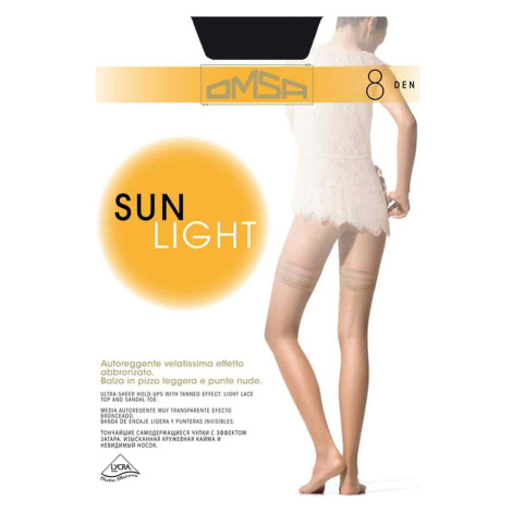 Dámské samodržící punčochy Omsa Sun Light den odstín béžové 2-S