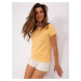 Basic dark yellow ribbed cotton blouse