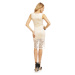 Společenské šaty model 15042436 krajkové s asymetrickou sukní krémové Béžová krémová XL - Mayaad
