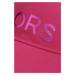 Detská bavlnená čiapka Michael Kors fialová farba, s nášivkou