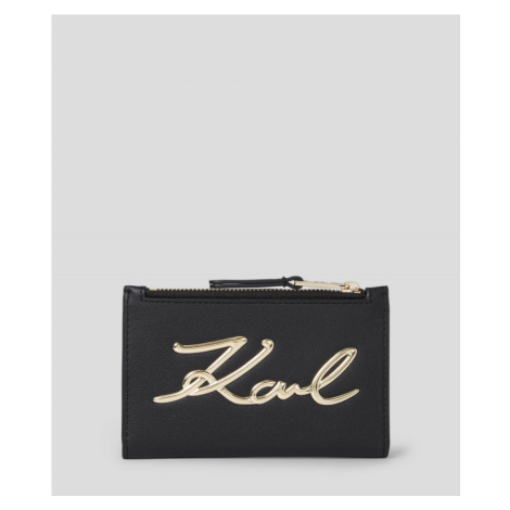 Peňaženka Karl Lagerfeld K/Signature Bifold Zip Ch Čierna