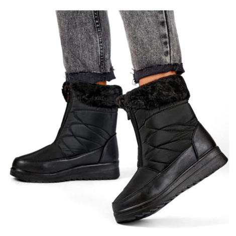 primohurt Zateplené vysoké zimné topánky pre ženy, snehule na zips, zimné topánky s rovnou podrá