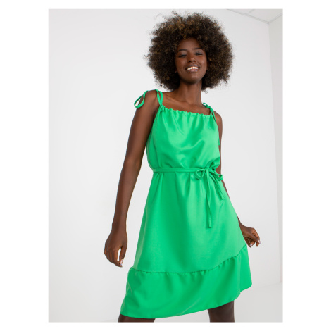 Zelené mini šaty so zaväzovacími ramienkami -WN-SK-2809.06-green Rue Paris