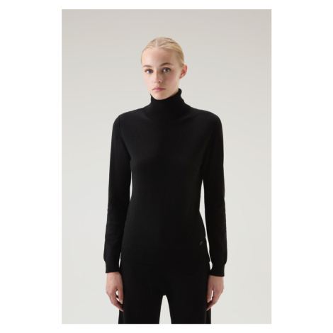 Rolák Woolrich Cashmere Blend Turtleneck Čierna