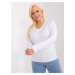 White women's plus size blouse with patch