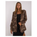 TMAVOBÉŽOVÉ OVERSIZE SAKO S LEOPARDÍM VZOROM DHJ-MA-2002A-2.53-DARK BEIGE