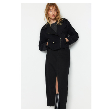 Trendyol Black Biker Wool Cachet Coat