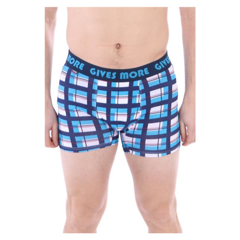 Pánske boxerky Long Fit 106 modro-biele káro Moraj