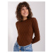 Brown classic sweater with long sleeves