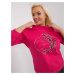 Fuchsia women's blouse plus size with print