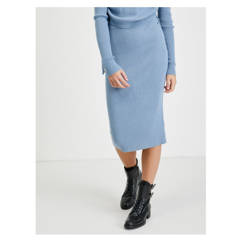 Light Blue Sheath Sweater Skirt Guess Calire - Women