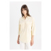 DEFACTO Relax Fit Shirt Collar Poplin Long Sleeve Striped Tunic