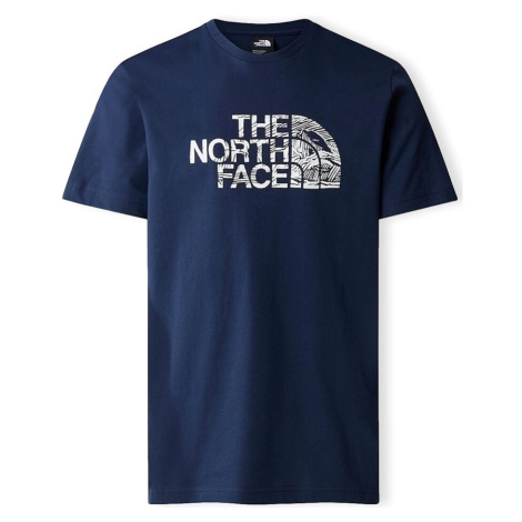 The North Face  Woodcut Dome T-Shirt - Summit Navy  Tričká a polokošele Modrá