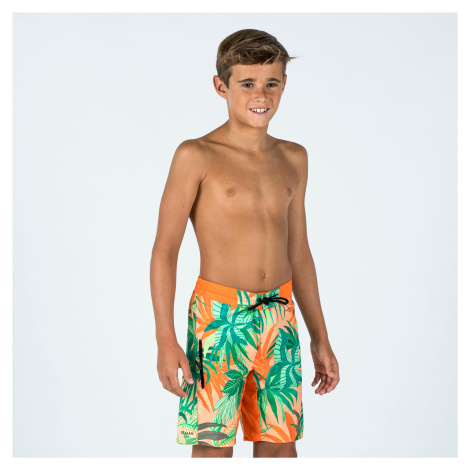 Chlapčenské plážové šortky 550 Canopy oranžové OLAIAN