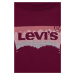Detské tričko s dlhým rukávom Levi's červená farba