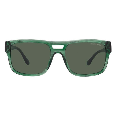 Slnečné okuliare Emporio Armani pánske, zelená farba