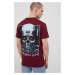 Bavlnené tričko Primitive X Terminator bordová farba, s potlačou