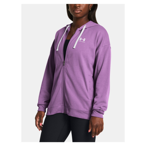 Fialová mikina Under Armour UA Rival Terry OS FZ Hooded