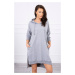 Dress with hood and longer back grey