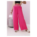 Trousers with a wide elastic waistband in pink color