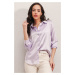 Bigdart 3964 Lightly Flowy Satin Shirt - B.lilac