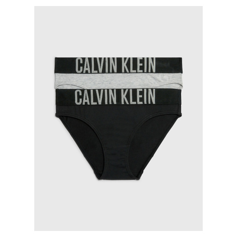 Dievčenské nohavičky 2 Pack Girls Bikini Briefs Intense Power G80G800153029 šedá/čierna- Calvin  Calvin Klein
