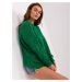 Green openwork summer sweater with long sleeves