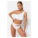 Trendyol X Moeva White Zipper Detailed Bikini Bottom