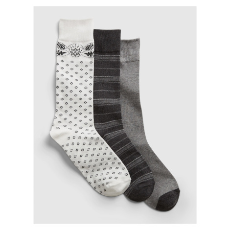 Ponožky crew socks, 3 páry Farebná GAP