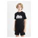 DEFACTO Boy's Crew Neck Printed Short Sleeve T-Shirt