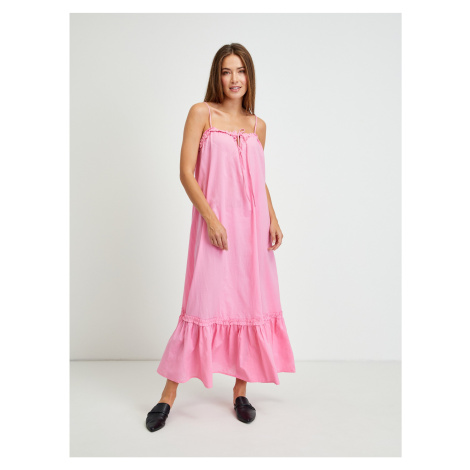 Pink loose midishdresses for hangers ONLY Allie - Women
