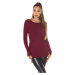 Trendy KouCla High Low ribbed jumper black Einheitsgroesse