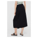 Sukňa Calvin Klein čierna farba, midi, rovný strih