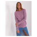 Light purple women's classic sweater with patterns