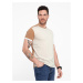 Ombre Men's elastane t-shirt with colored sleeves - brown