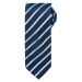 Premier Workwear Pásikavá kravata Sports Stripe - Tmavomodrá / tyrkysová