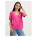 Dark pink women's basic T-shirt VILA Paya - Women