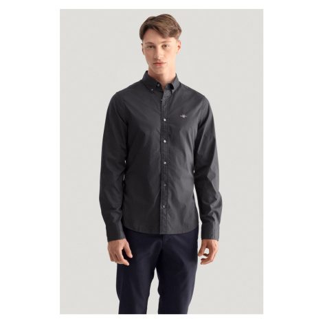 KOŠEĽA GANT SLIM CLASSIC POPLIN SHIRT BLACK